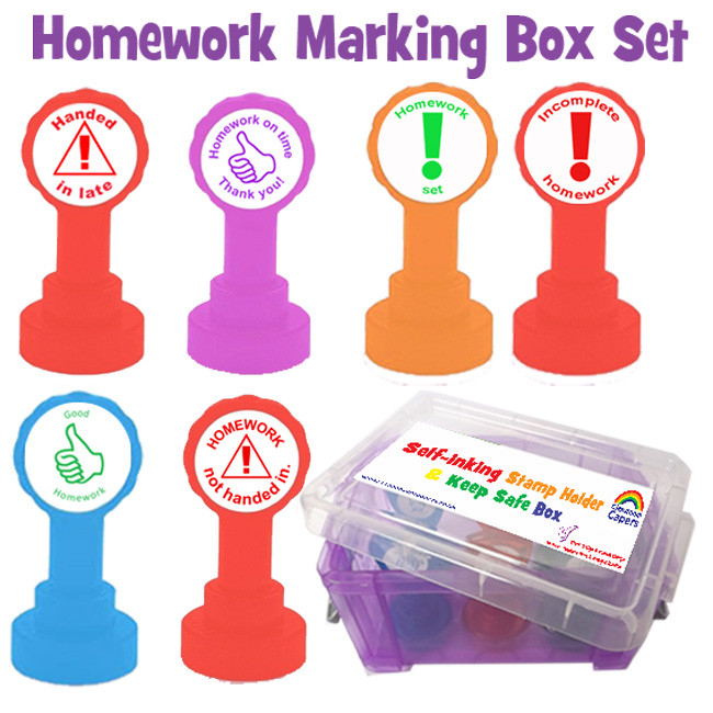 Marked homework. English stamp. Stamp for Boxes. Штамп на английском языке места нет. Teacher marking homework.