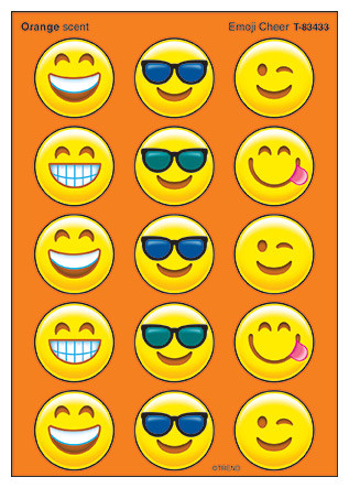 Kids Stickers  60 Large Emoji  Stinky Stickers  Orange  
