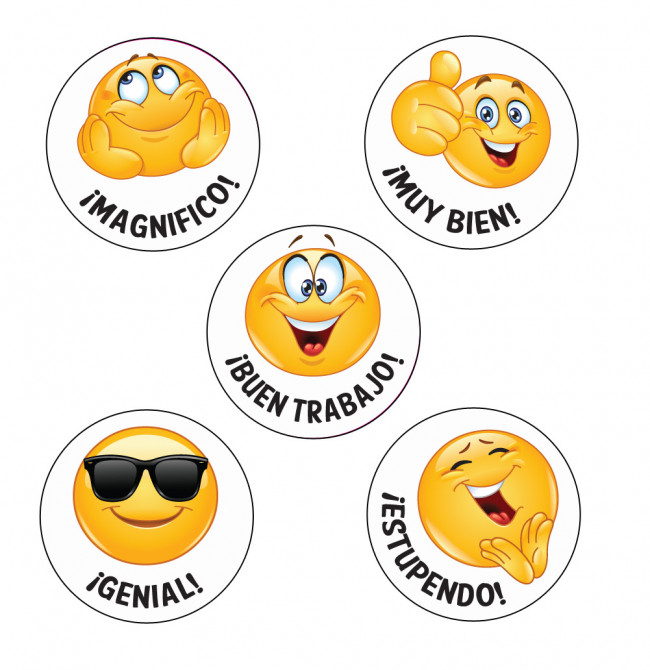 School Stickers !Magnifico! Spanish Language Emoji Stickers. Free Emoji Chart In Spanish