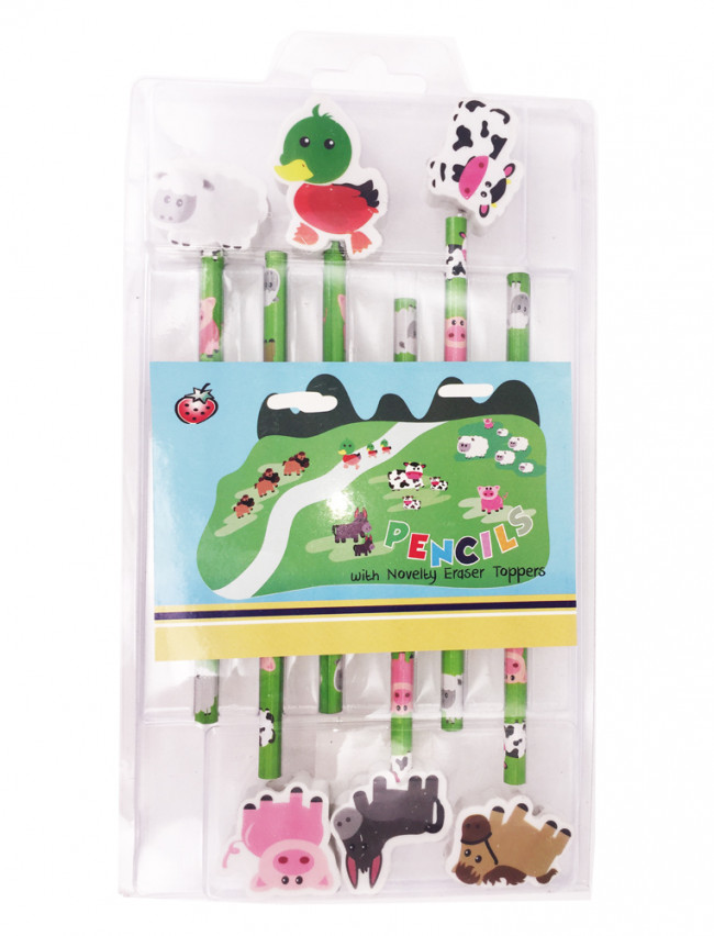 Class Gifts | Farm Animals Pencils & Topper Gift Set. Free Delivery