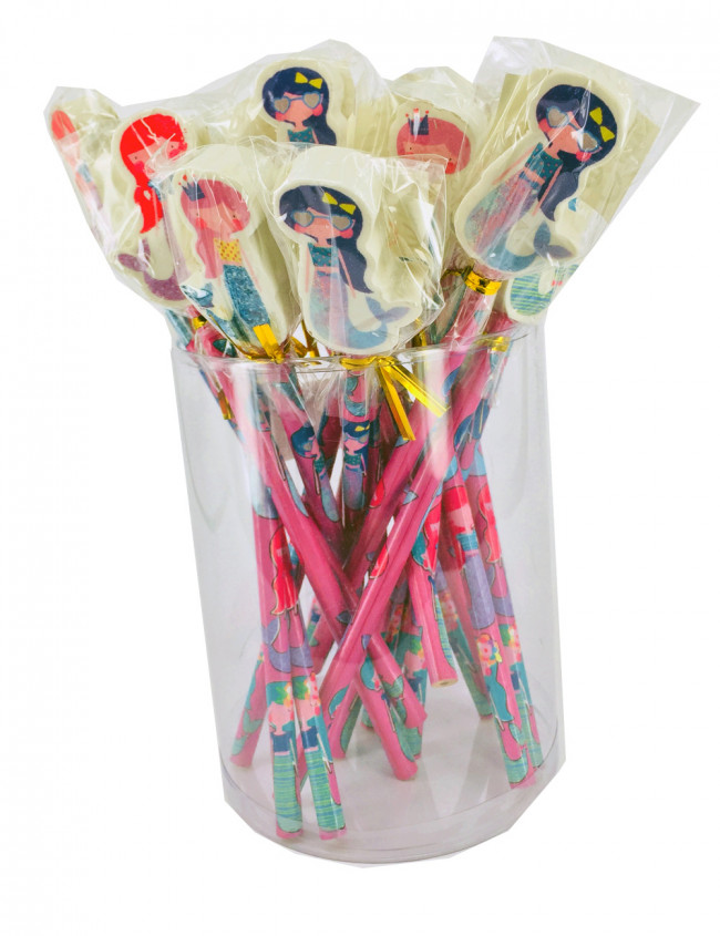 Carded Pack Mermaid Topper Pencils Gift 