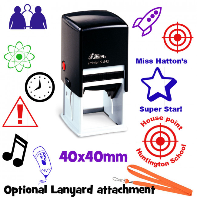Personalised Rubber Stamp Self Inking Square 23mm Custom Made Rubber Stamp 