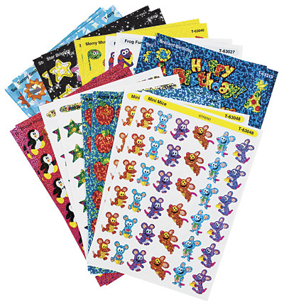 Children's Sparkle Stickers | 648 School Fun Glitter Stickers Variety Pack