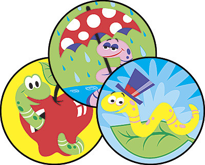 Wiggly Worms Scratch and Sniff Stickers TEACHERS REWARD 