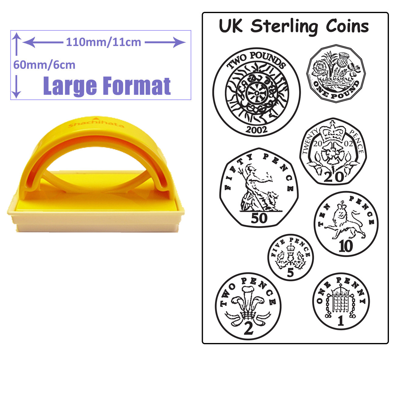 School Stamp Learn About Money/Coins Teacher Stamp Large Format