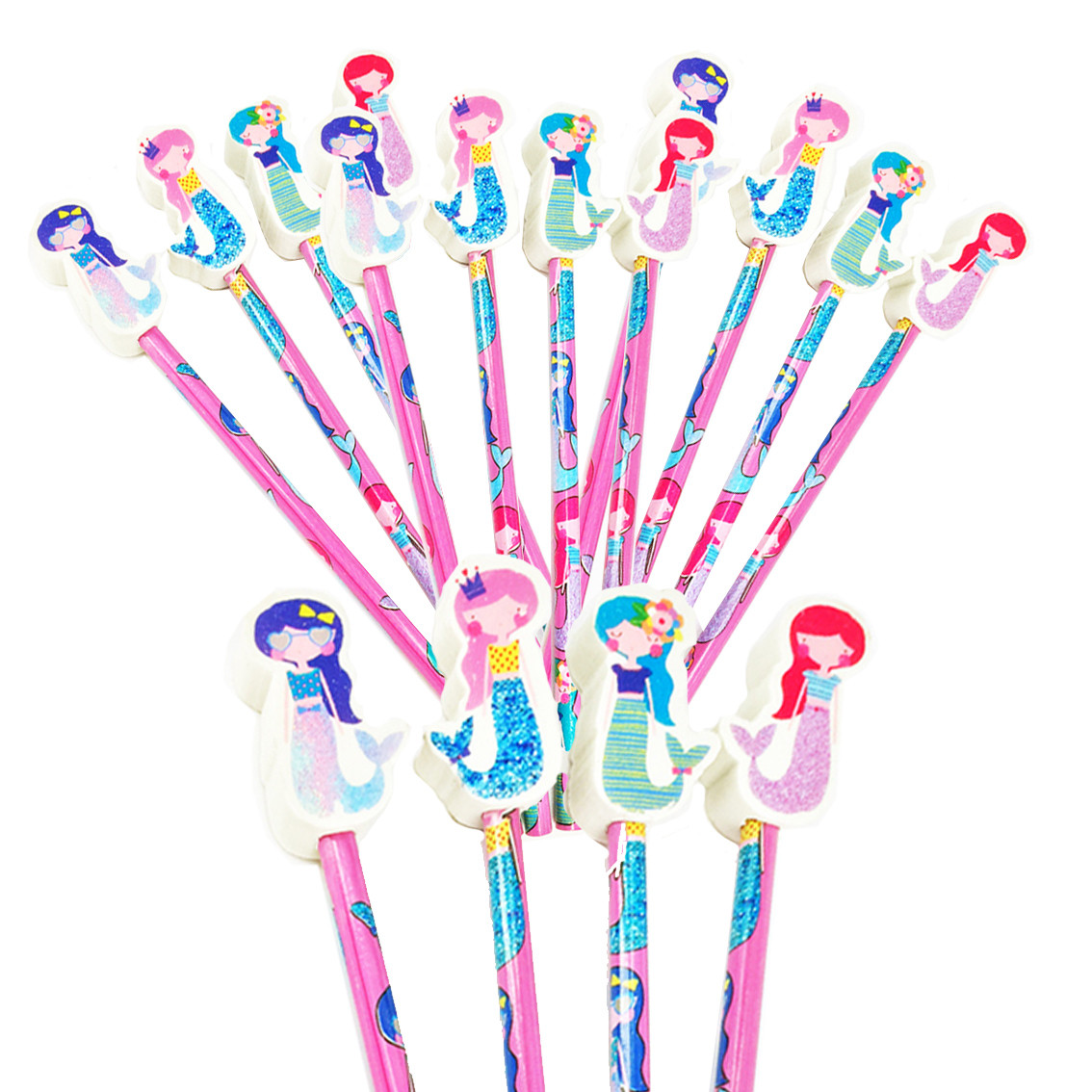 12 x Disney Princesses Stationery Set Pencils Eraser Sharpener Party Bags