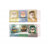Cute Owls Eraser Sets - 2 x Presentation Packs