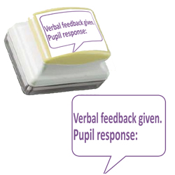 Teacher Stamp - Verbal Feedback Given. Pupil response: