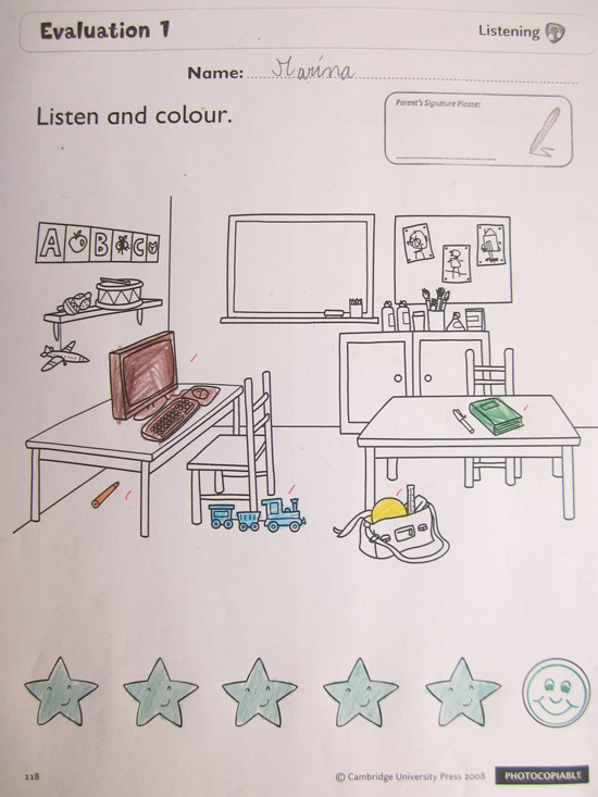 Parents Signature Teacher Marking Stamp in Action