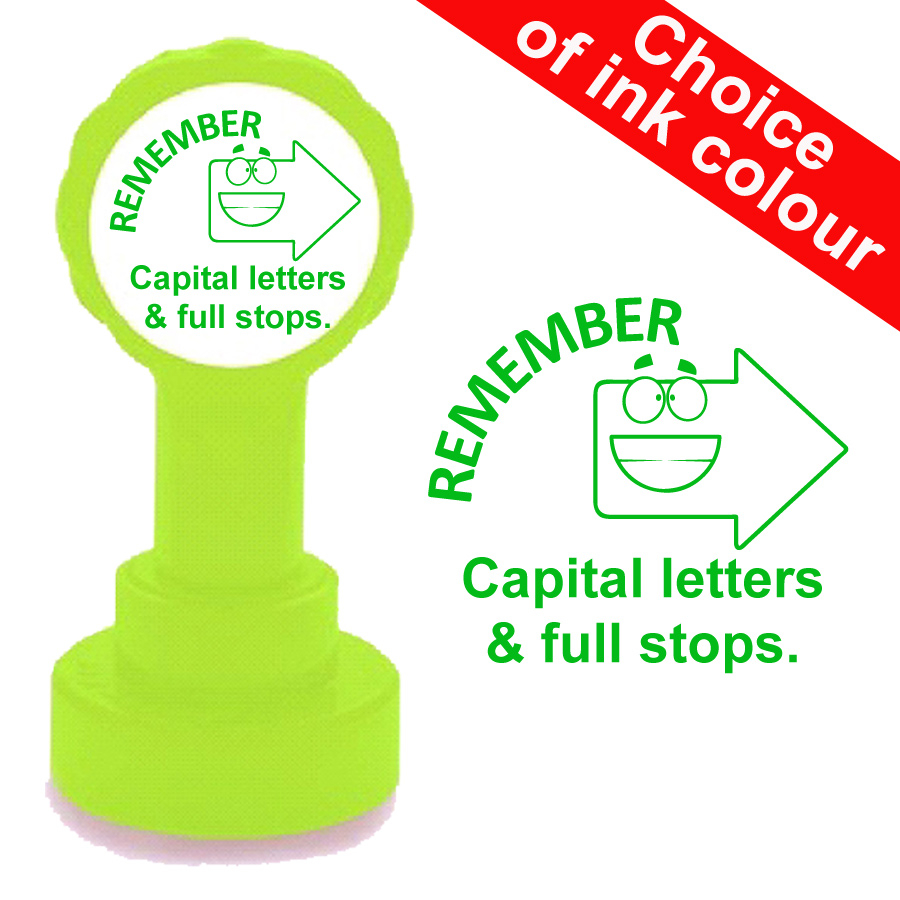 Remember capital letters and full stops teacher stamp