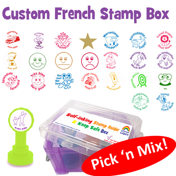 New French Language Pick and Mix Self-inking Stamp Box