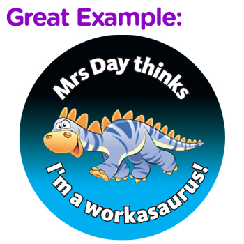 Dinosaur design custom sticker - great example